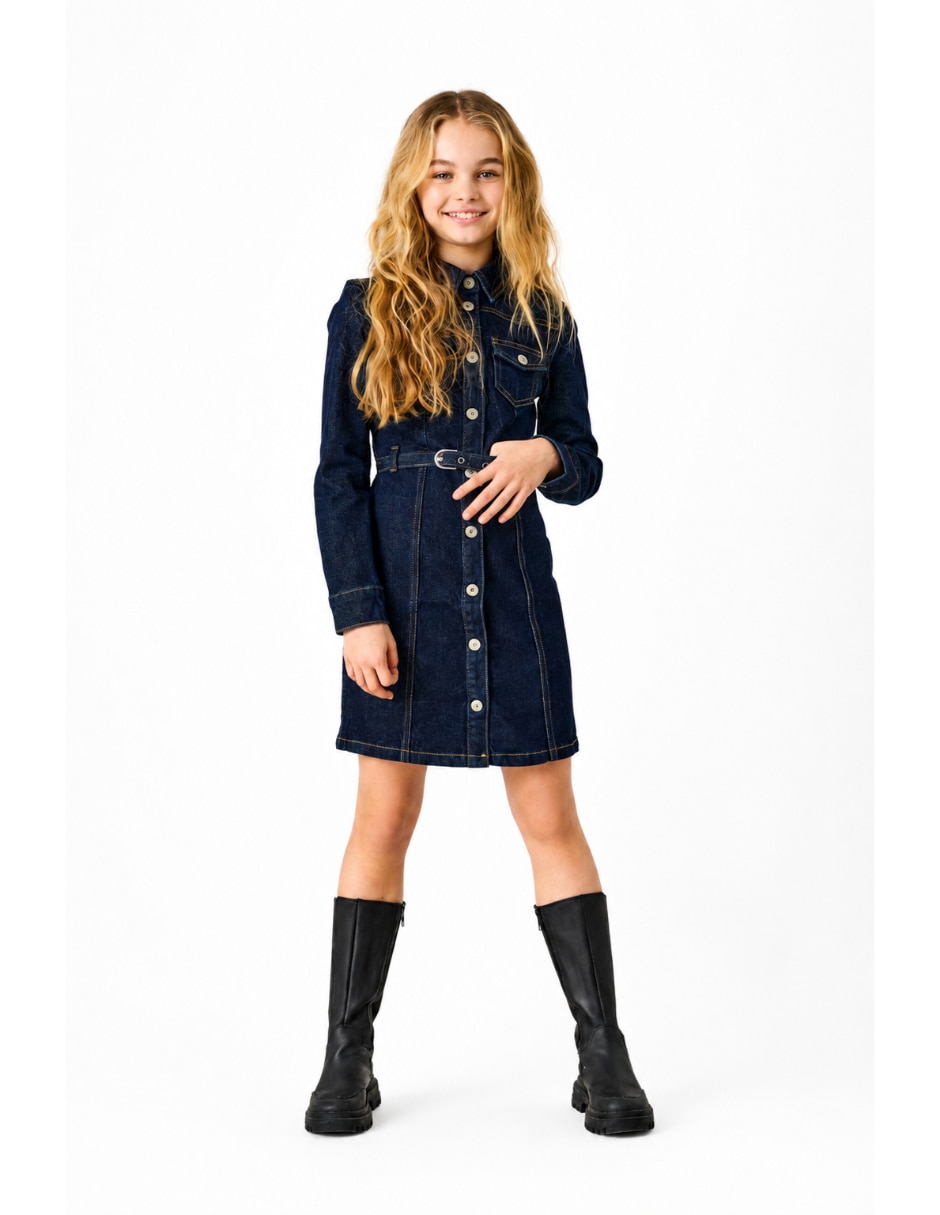 Vestido manga con puño para niña 2