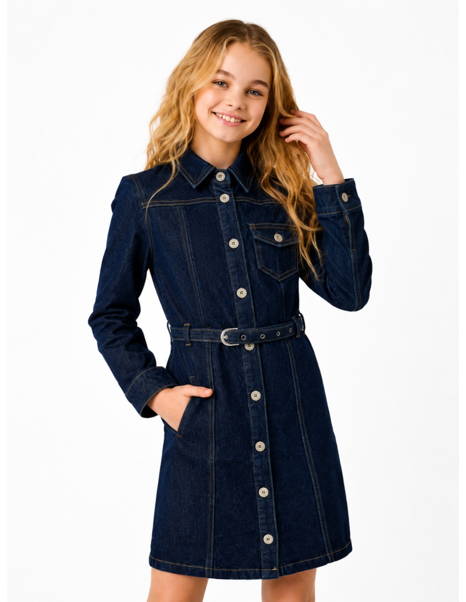 Vestido manga con puño para niña 3