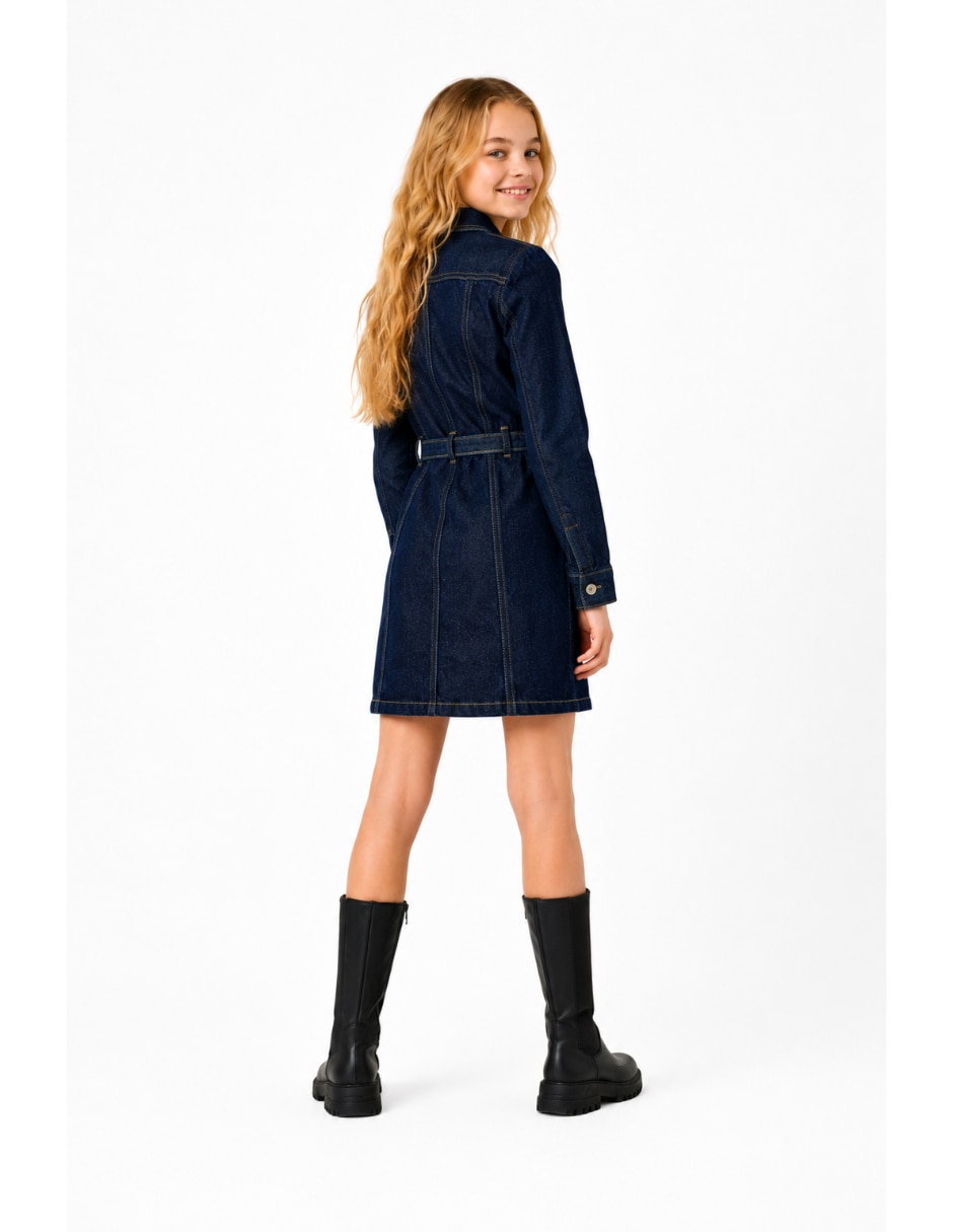 Vestido manga con puño para niña 4