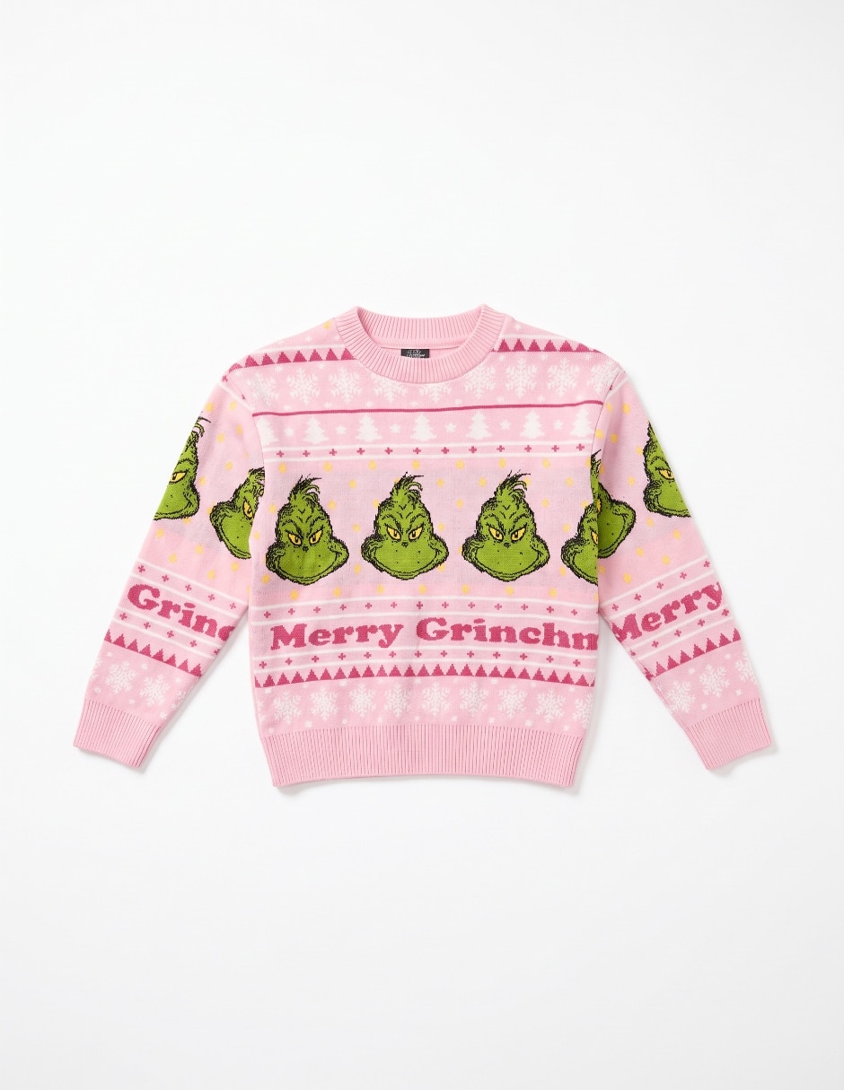 Suéter tejido Grinch para niña 3