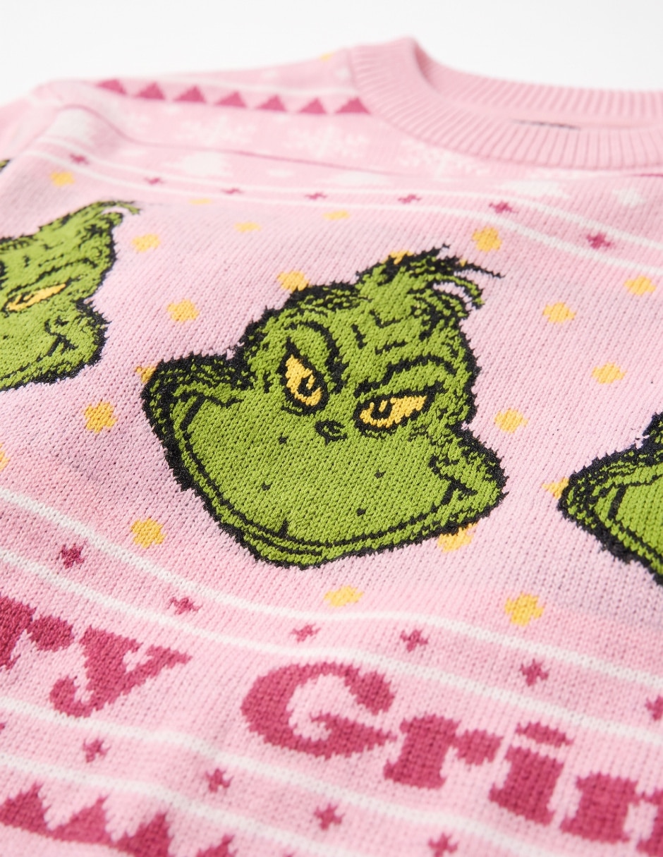 Suéter tejido Grinch para niña 5