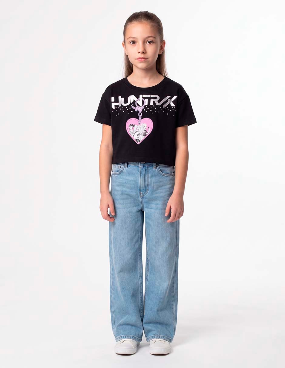 Playera K-Pop Demon Hunters manga corta para niña