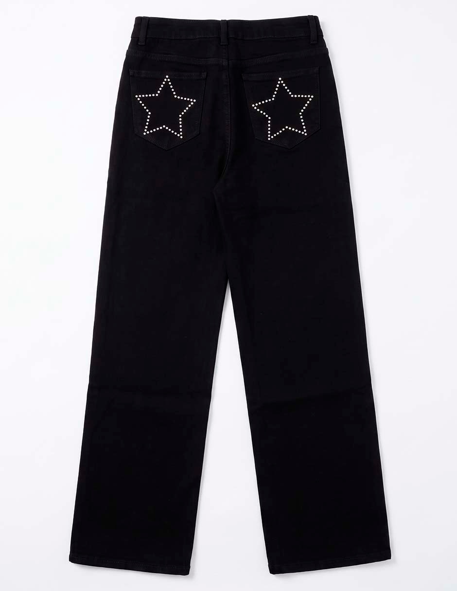Jeans wide leg lavado obscuro para niña 5