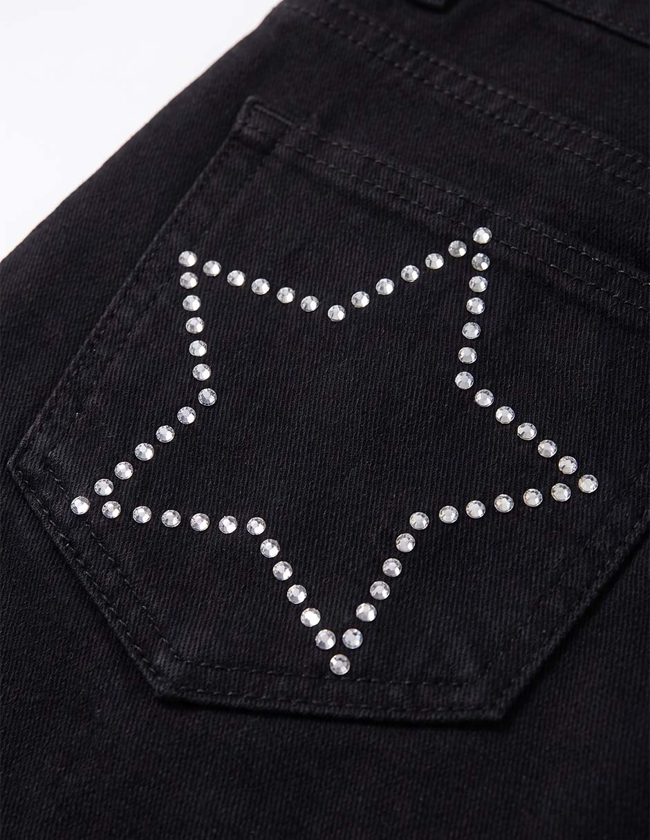 Jeans wide leg lavado obscuro para niña 4