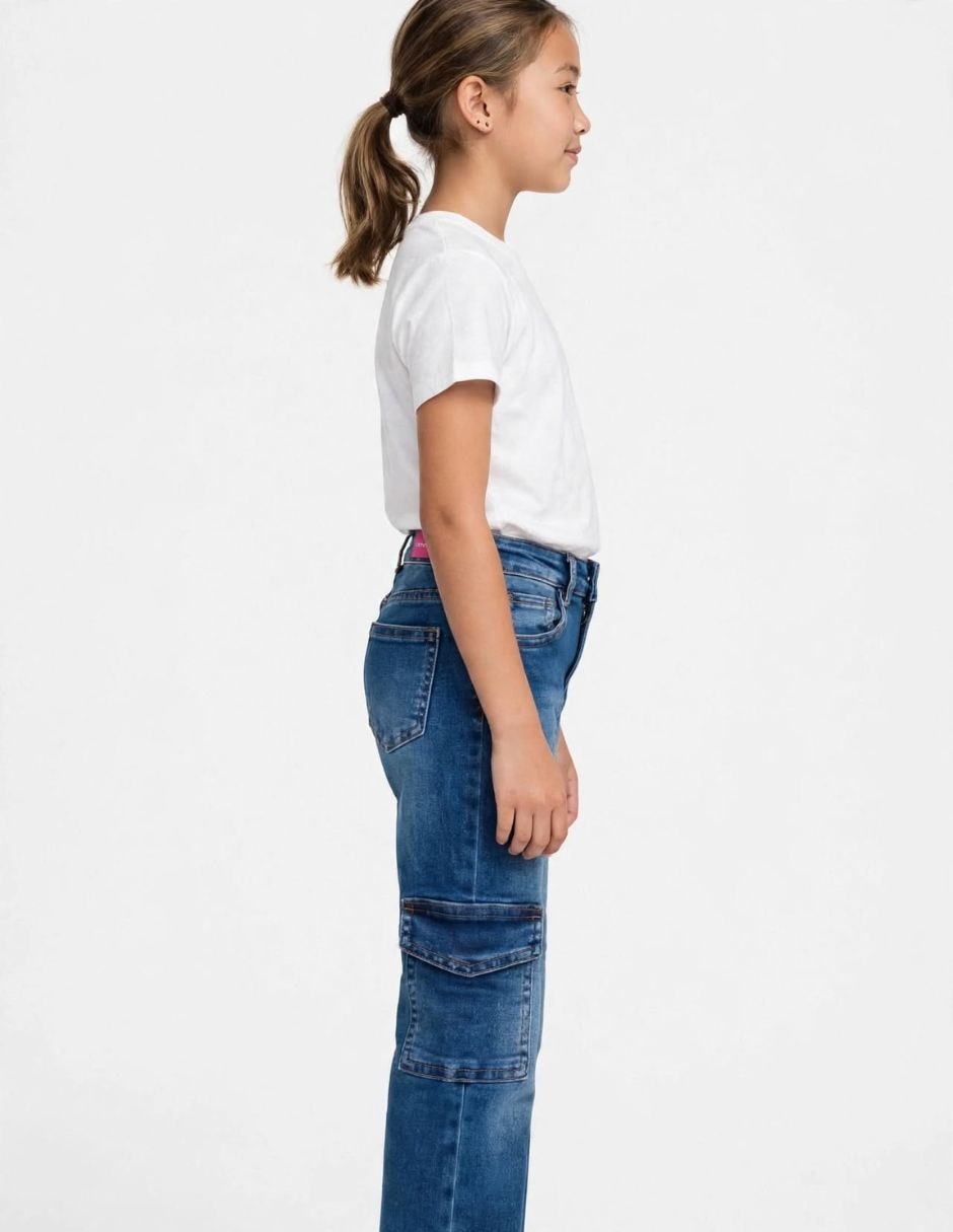 Jeans regular lavado medio para niña 4