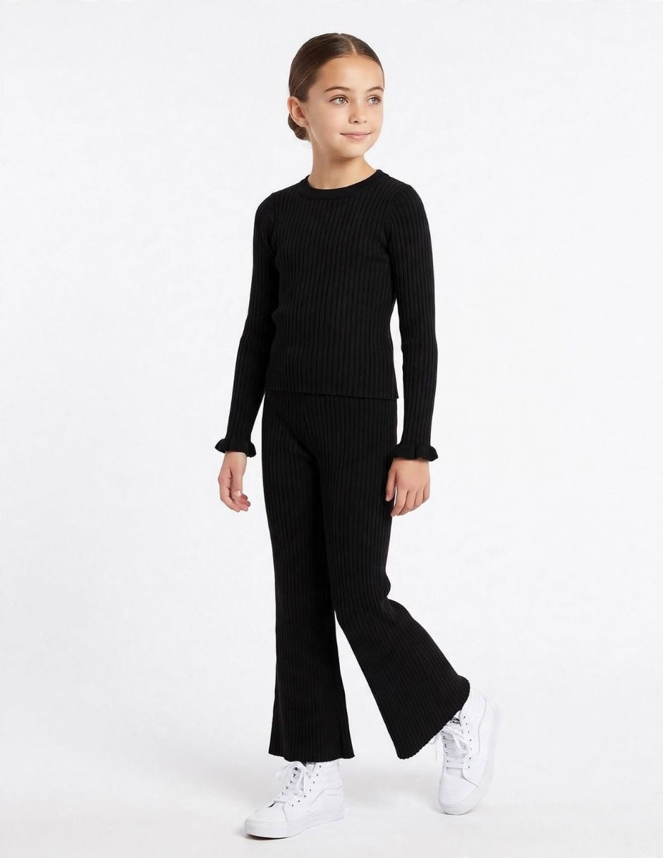 Conjunto Casual de Poliéster y elastano para Infantil / Niños grandes Niña Conjunto Casual de Poliéster y elastano para Infantil / Niños grandes Niña