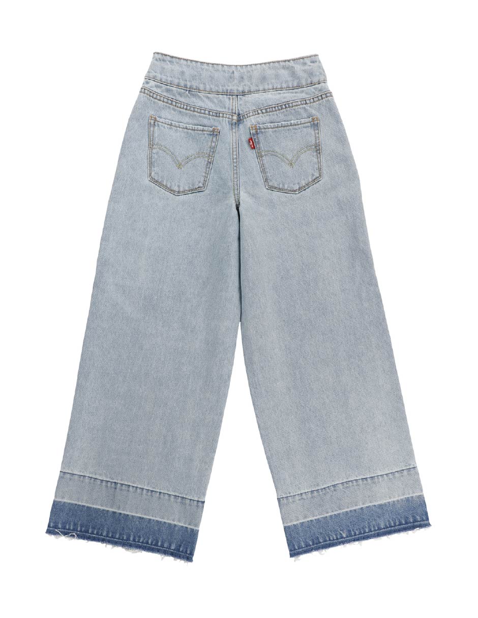Jeans baggy lavado claro para niña 2