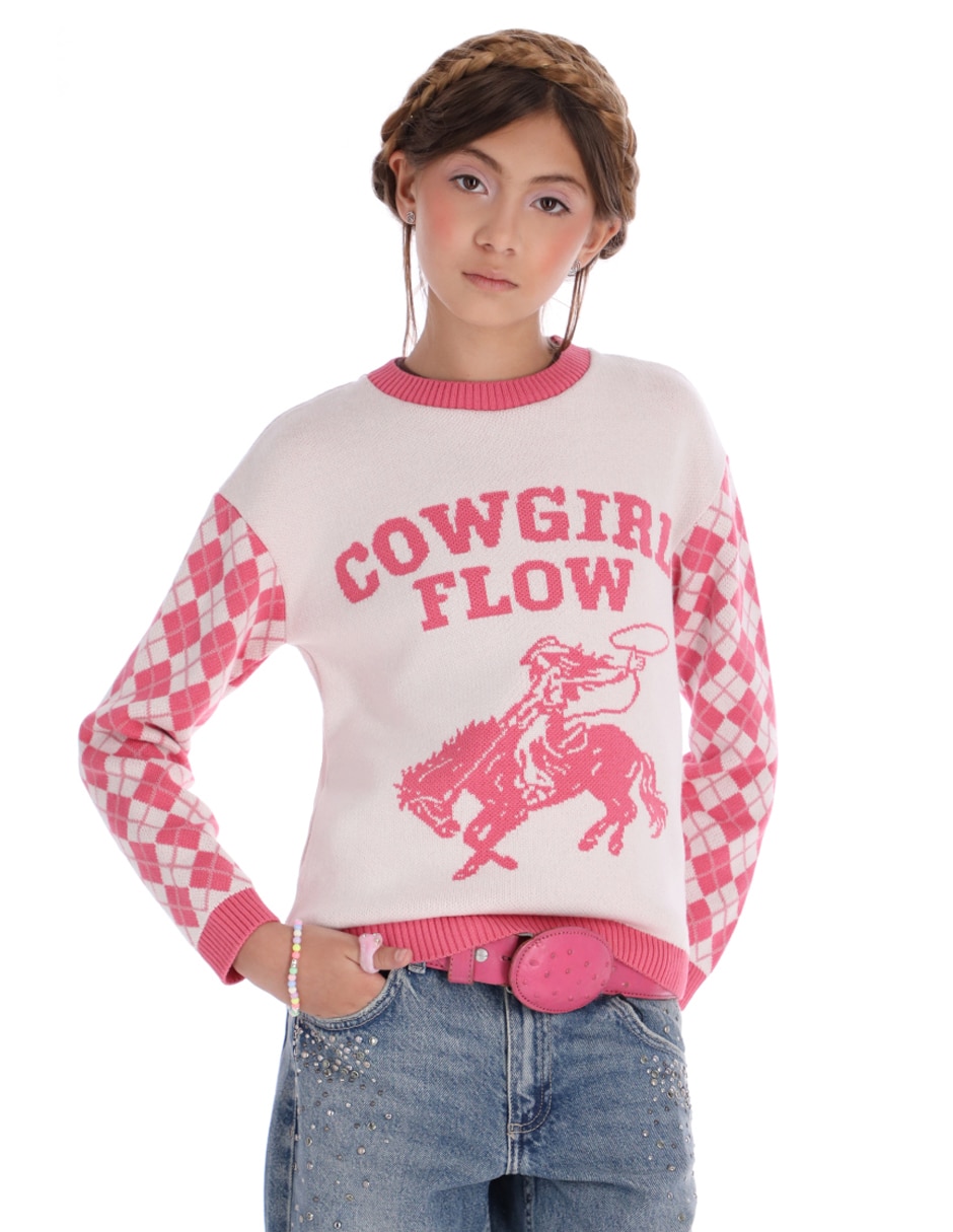 Suéter cerrado Cowgirl para niña Suéter cerrado Cowgirl para niña