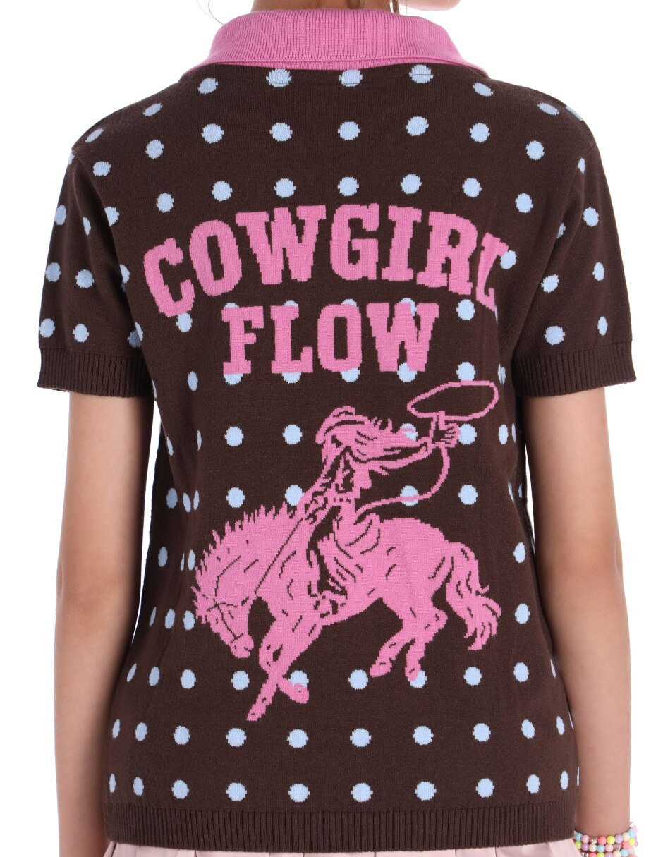 Playera Cowgirl manga al codo para niña 3