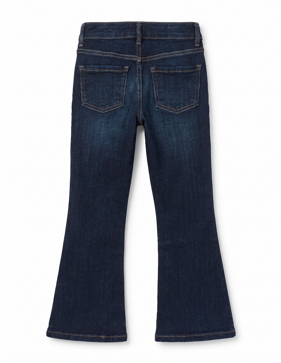 Jeans campana lavado obscuro para niña 2