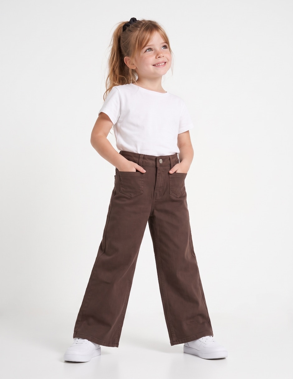 Jeans wide leg para niña