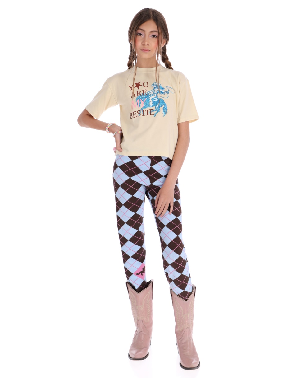 Playera Caballo Tennessee Cowgirl manga al codo para niña 2