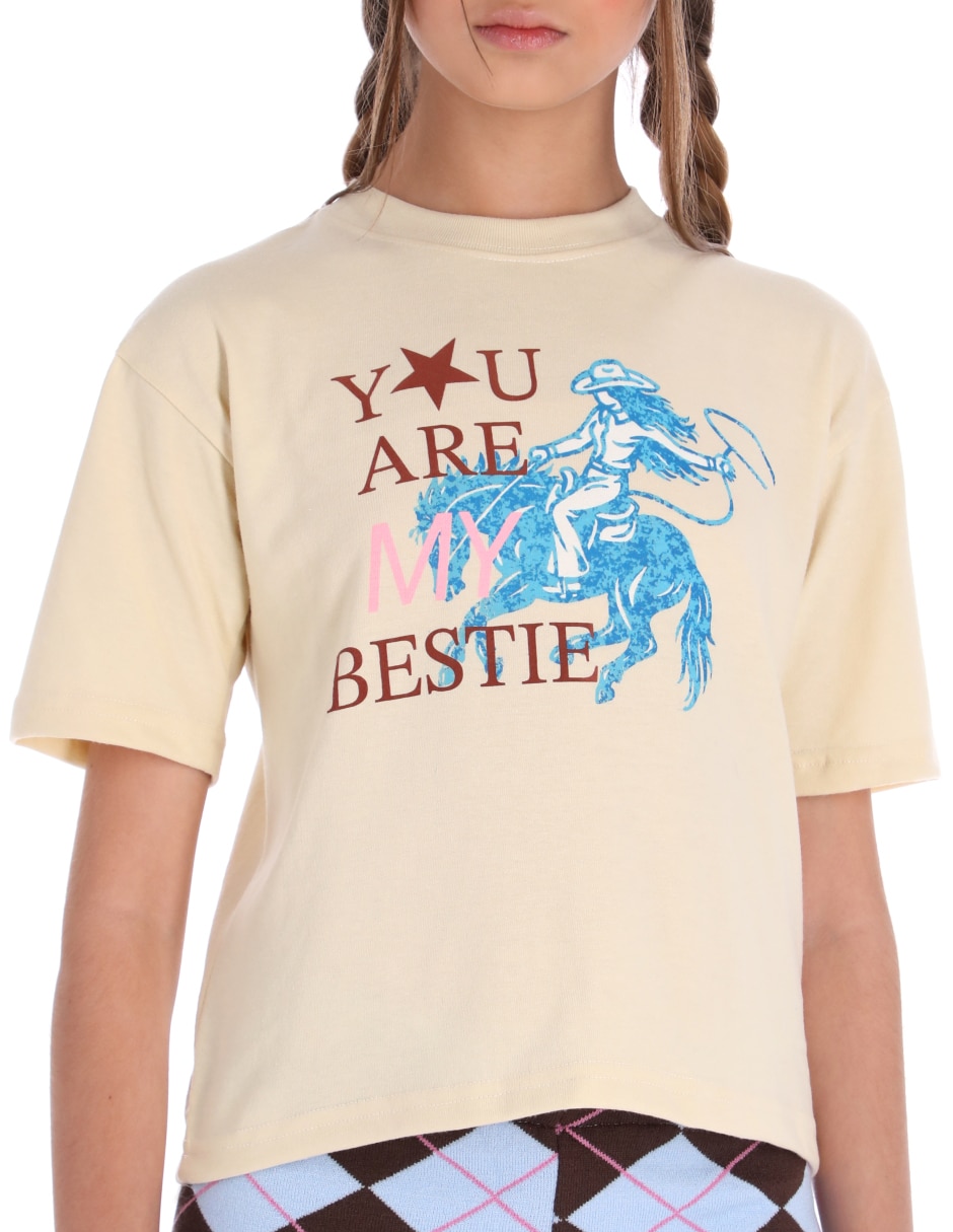 Playera Caballo Tennessee Cowgirl manga al codo para niña 4