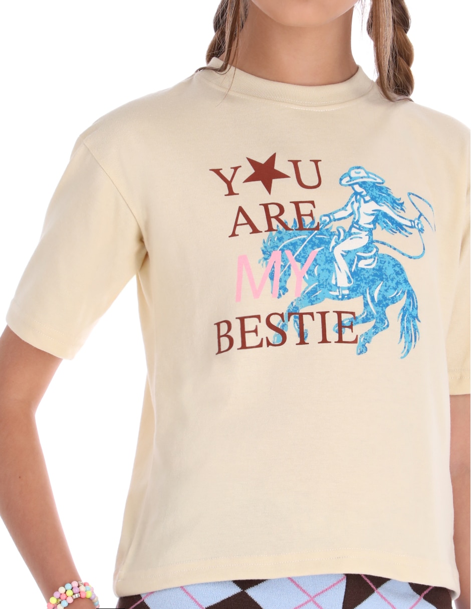 Playera Caballo Tennessee Cowgirl manga al codo para niña 5