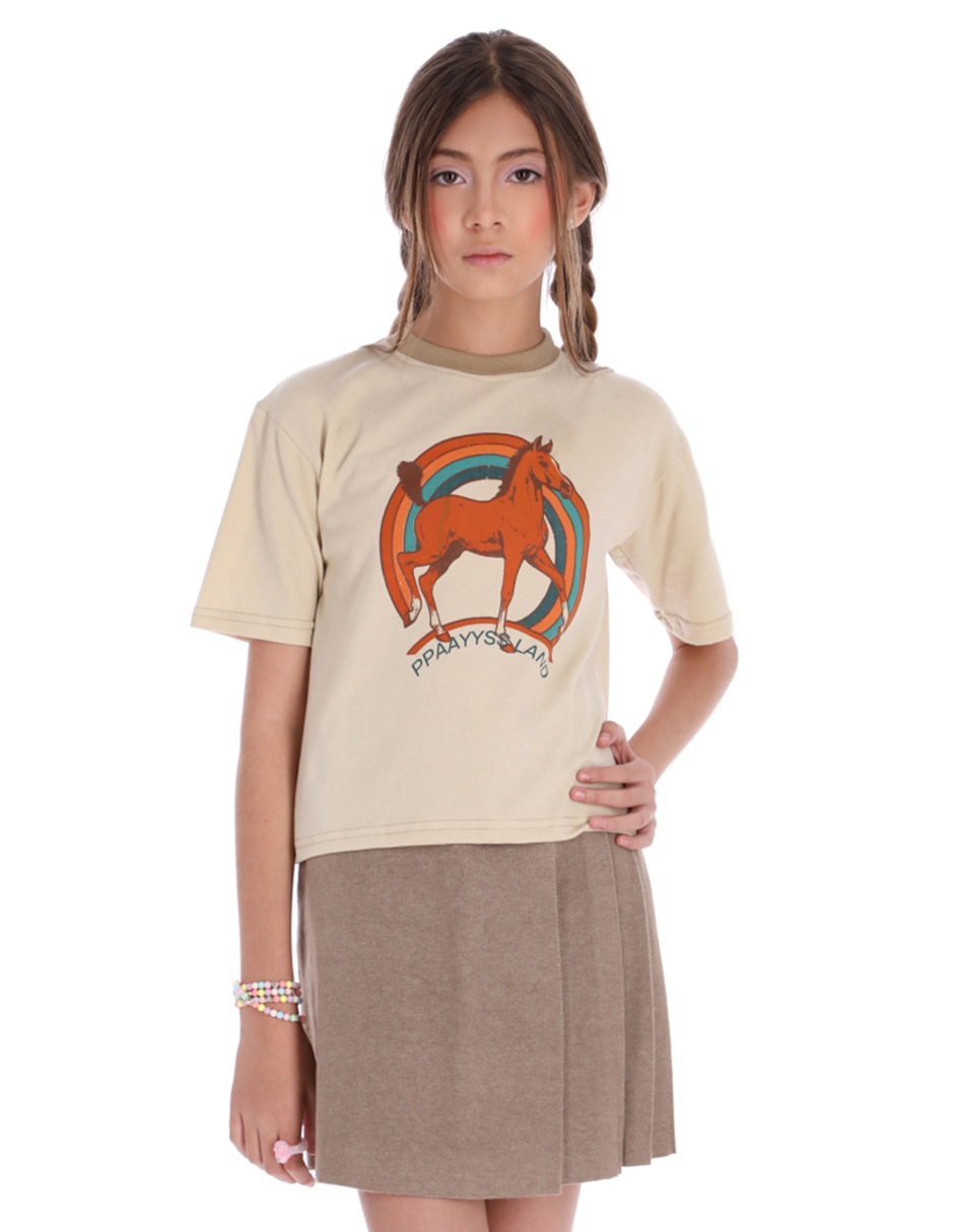 Playera Caballo Tennessee Cowgirl manga al codo para niña Playera Caballo Tennessee Cowgirl manga al codo para niña