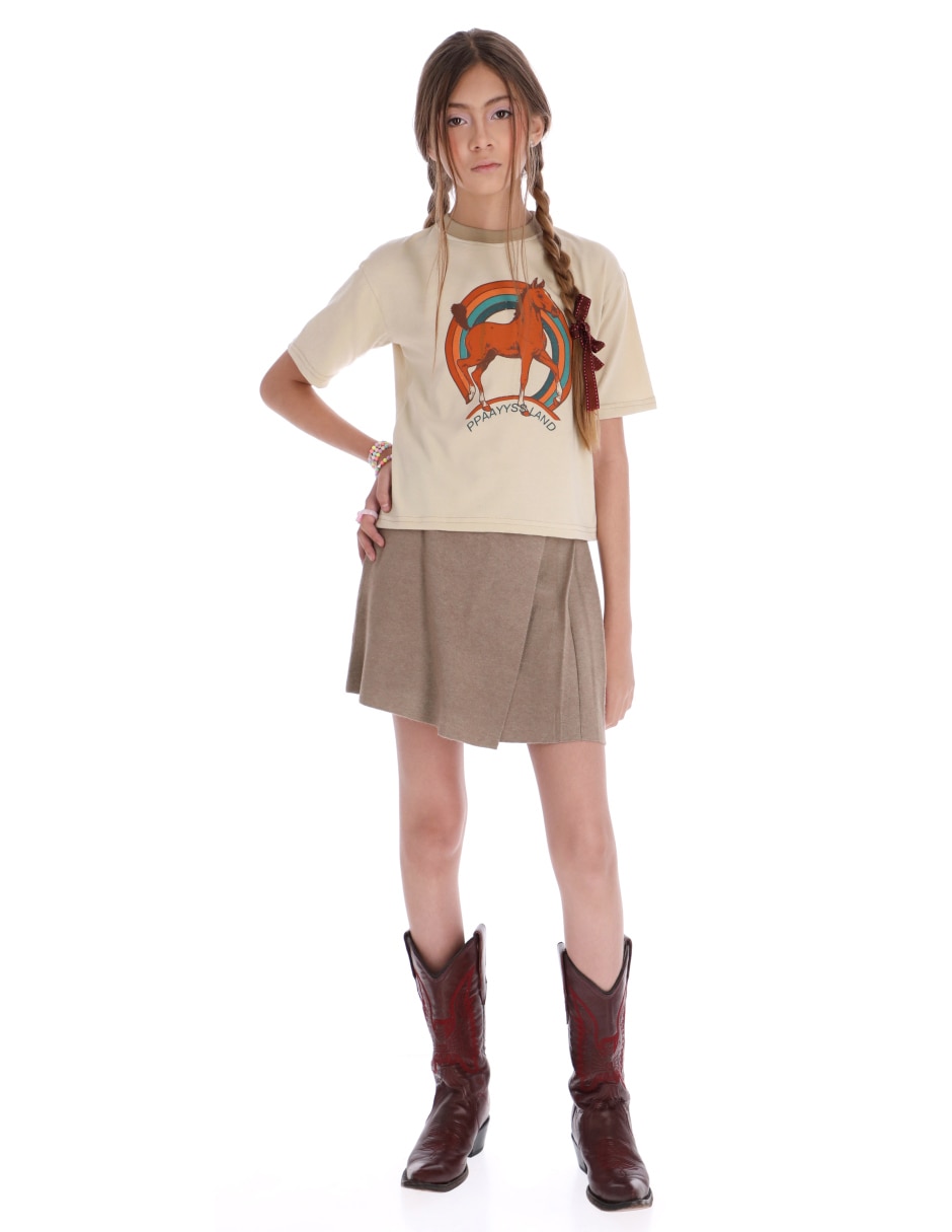 Playera Caballo Tennessee Cowgirl manga al codo para niña 2