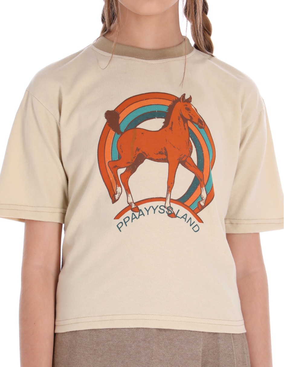 Playera Caballo Tennessee Cowgirl manga al codo para niña 4