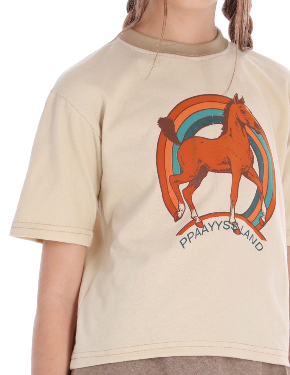 Playera Caballo Tennessee Cowgirl manga al codo para niña 5