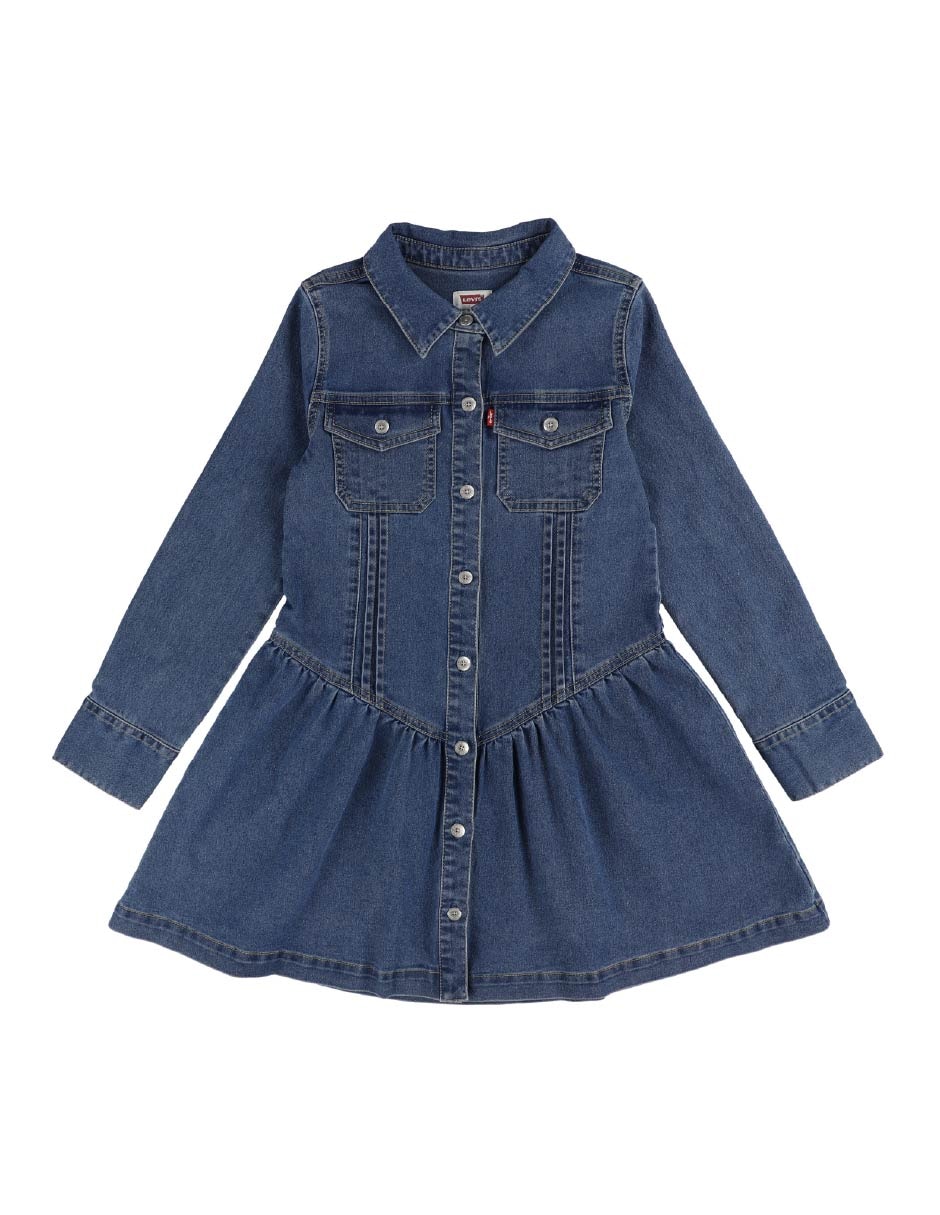 Vestido manga larga para niña