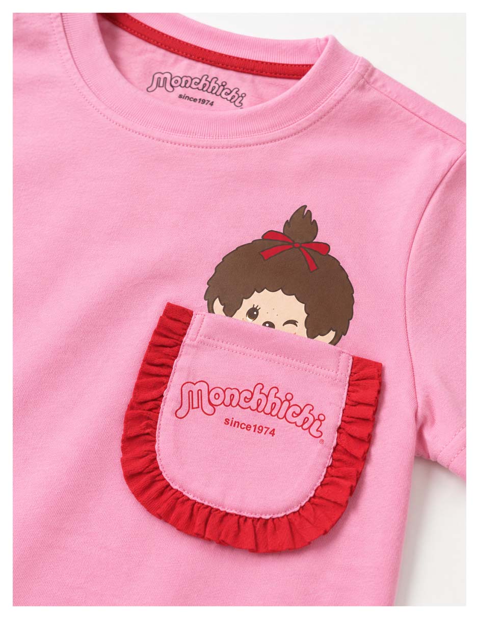 Playera monchichi colección caricatura manga corta para niña 4