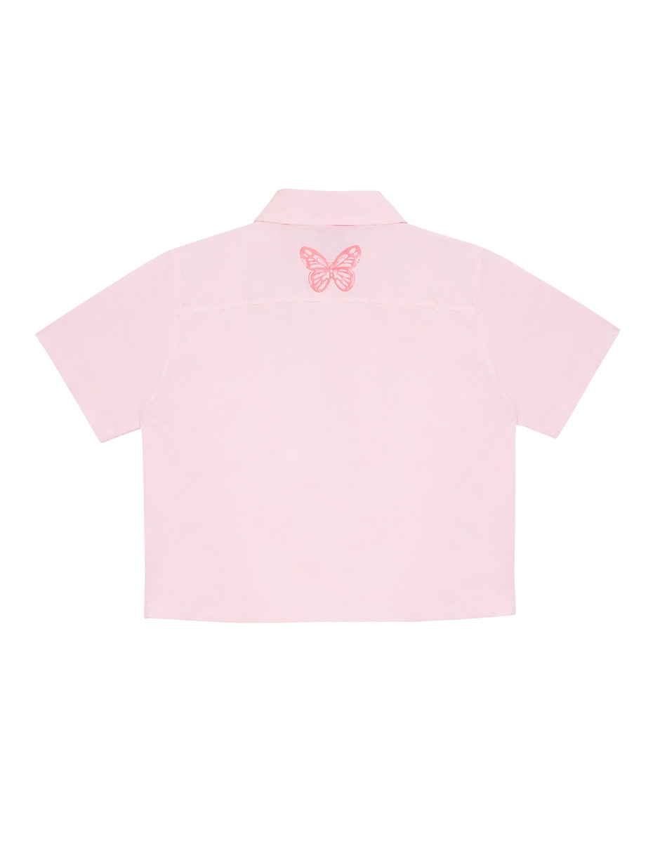 Camisa casual mariposa manga corta para niña 2