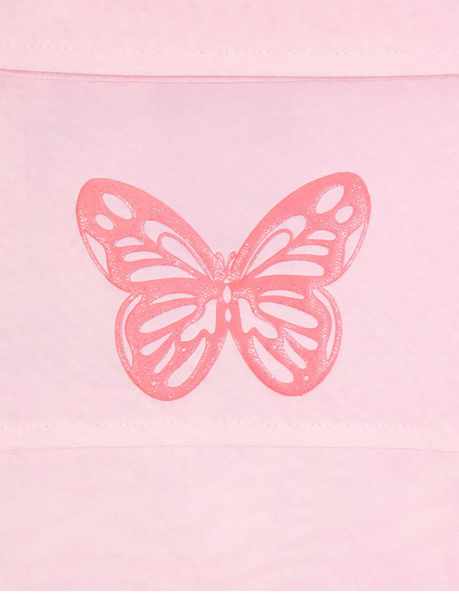 Camisa casual mariposa manga corta para niña 5