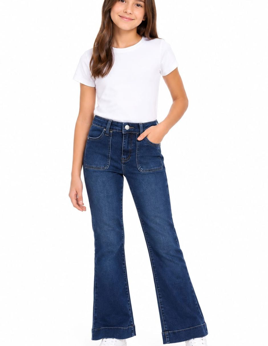 Jeans lavado obscuro para niña