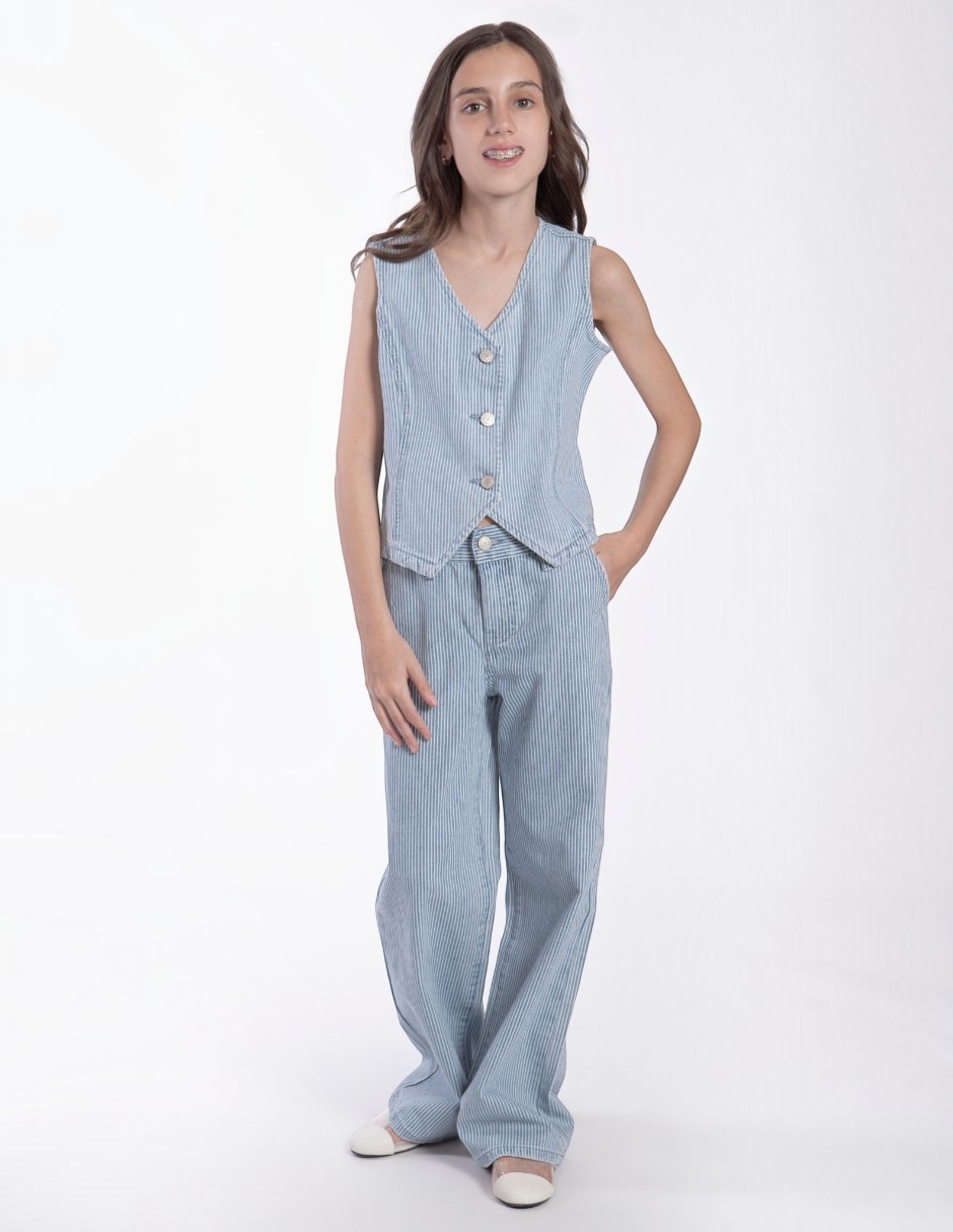 Jeans/Jegging Regular Vintage Loose lavado Sin lavado para Niños grandes Niña