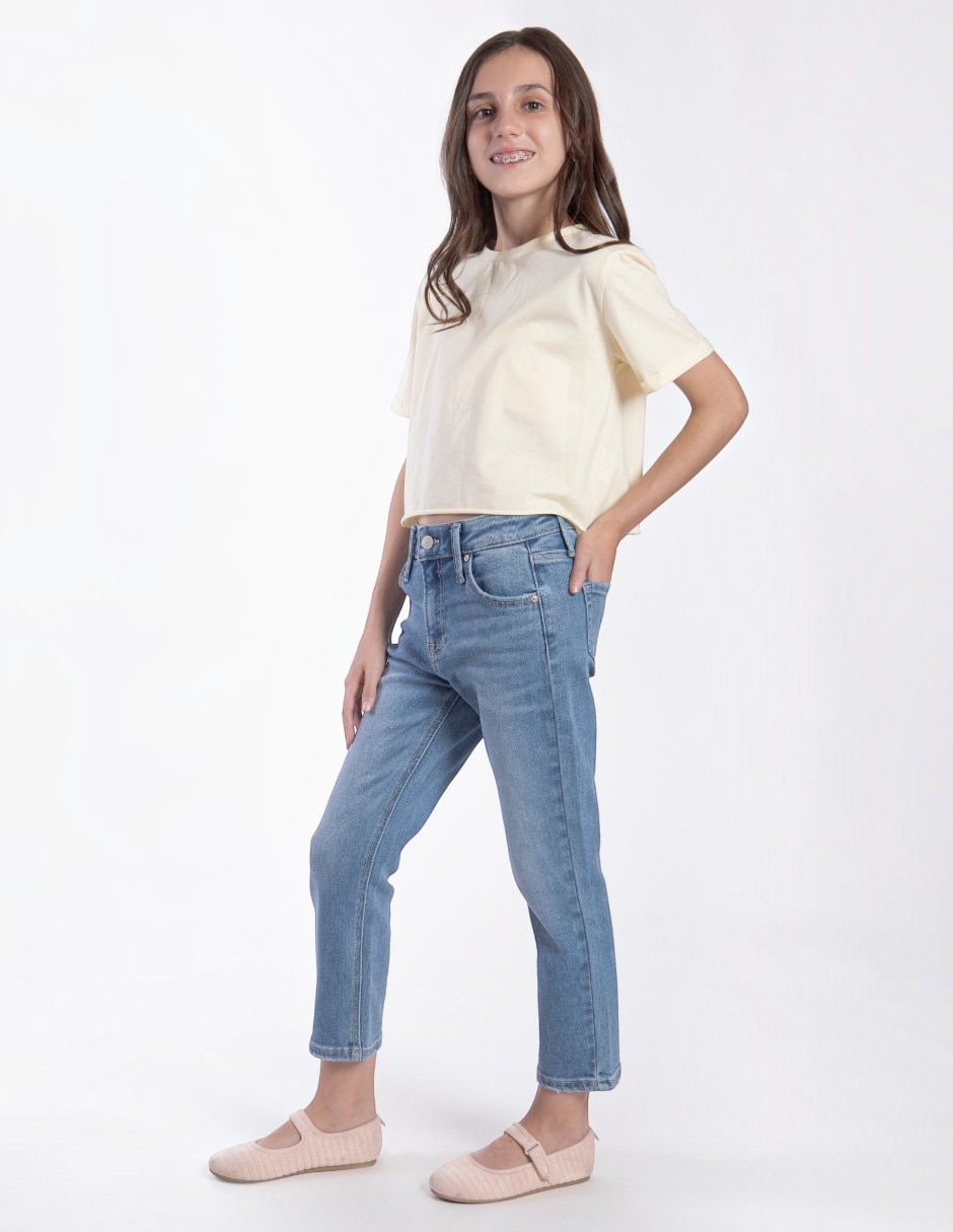 Jeans/Jegging Regular Mom Balam lavado Claro para Niños grandes Niña 3