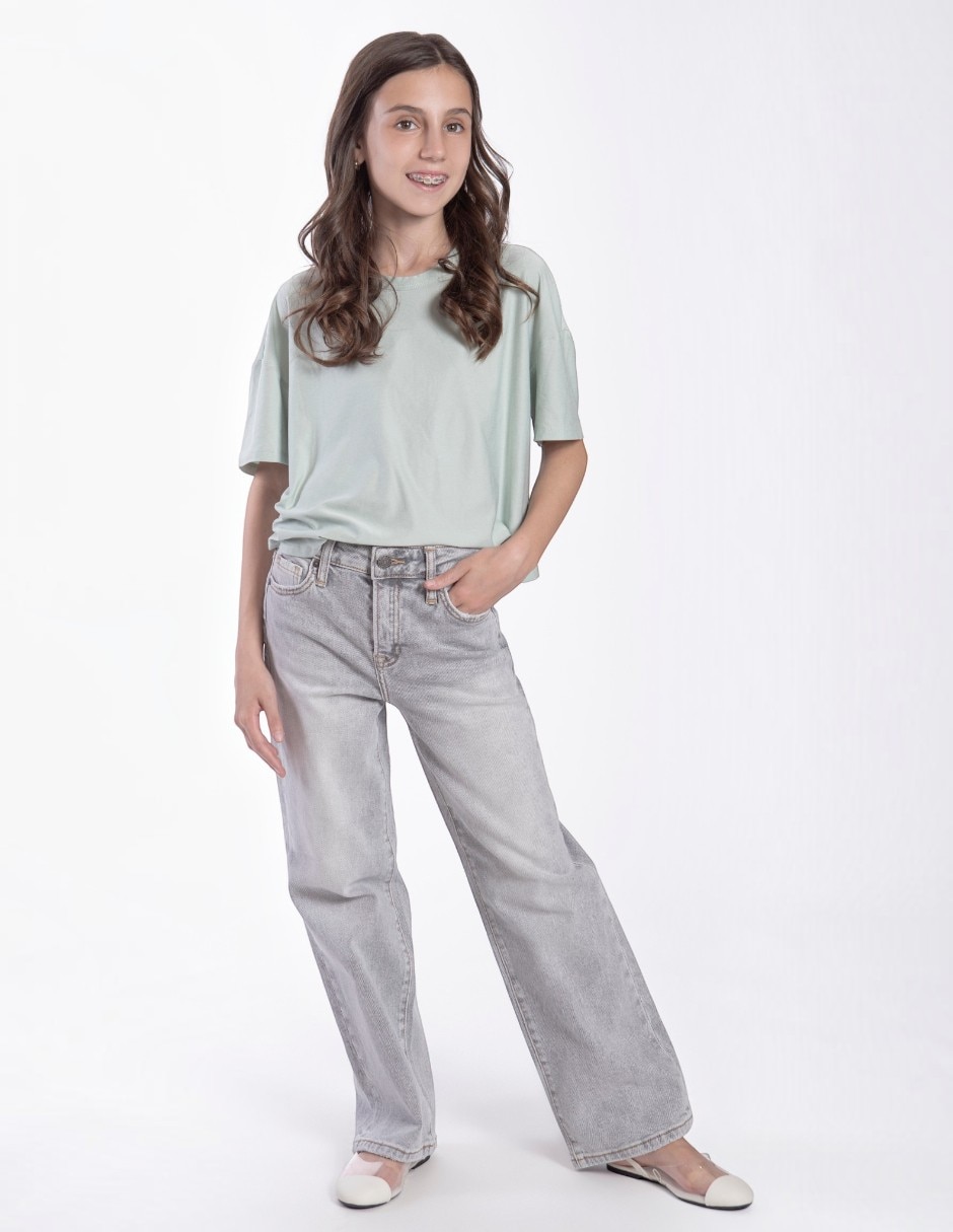 Jeans/Jegging Regular BALAM Vintage Loose lavado Claro para Niños grandes Niña Jeans/Jegging Regular BALAM Vintage Loose lavado Claro para Niños grandes Niña