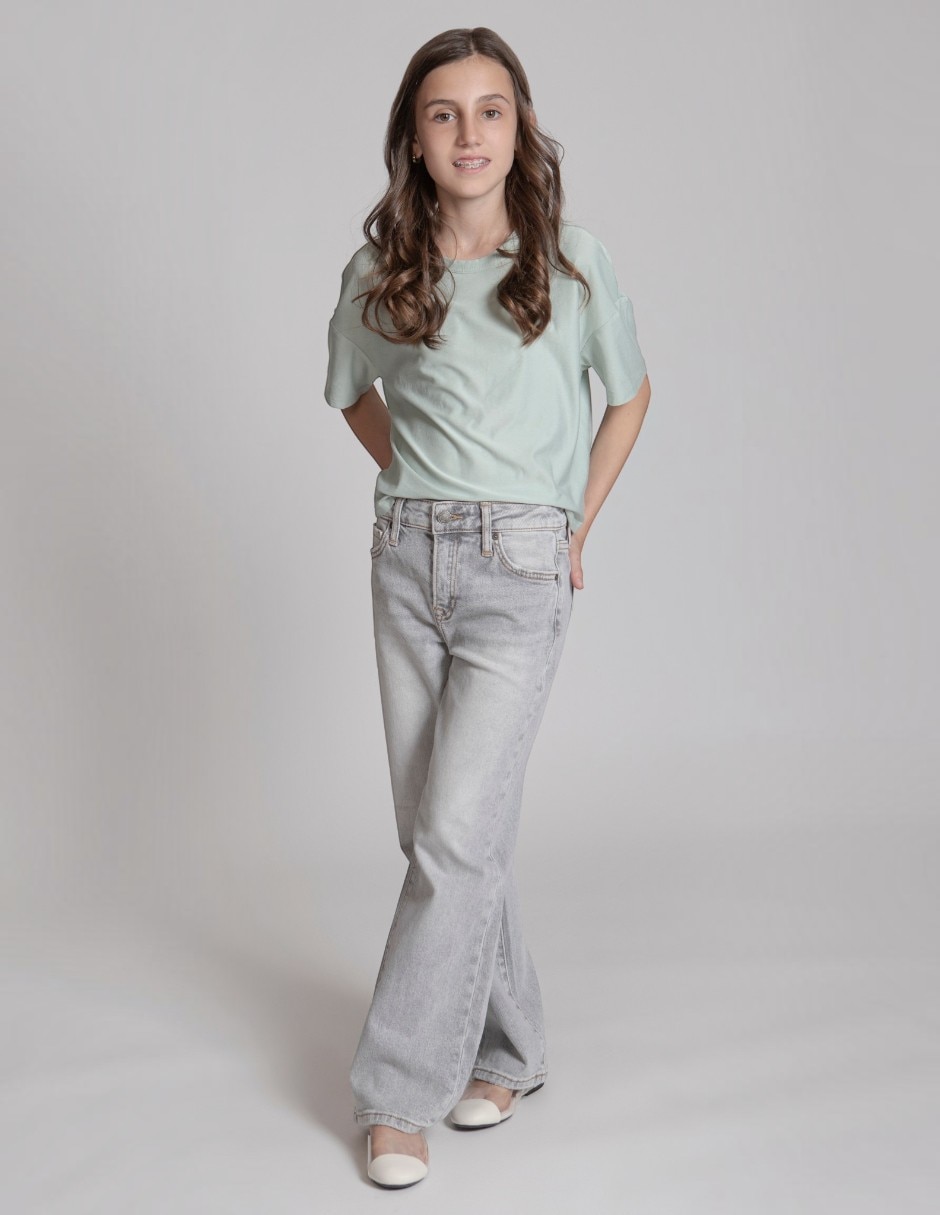 Jeans/Jegging Regular BALAM Vintage Loose lavado Claro para Niños grandes Niña 4