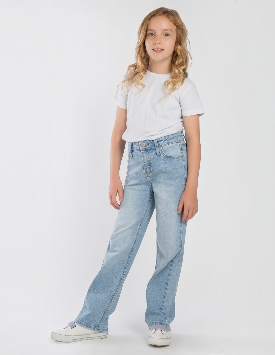 Jeans/Jegging Wide leg lavado Medio para Niños grandes Niña Jeans/Jegging Wide leg lavado Medio para Niños grandes Niña