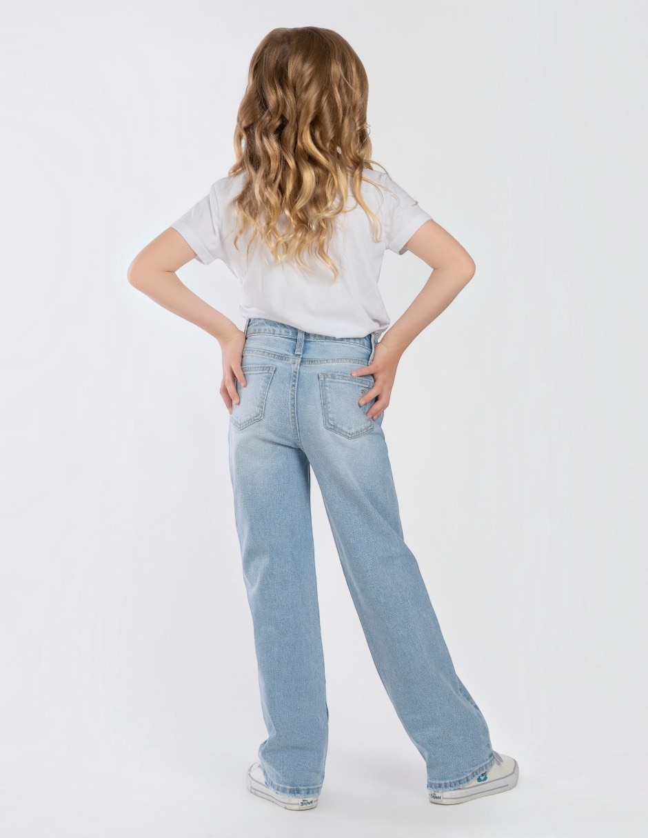 Jeans/Jegging Wide leg lavado Medio para Niños grandes Niña 3