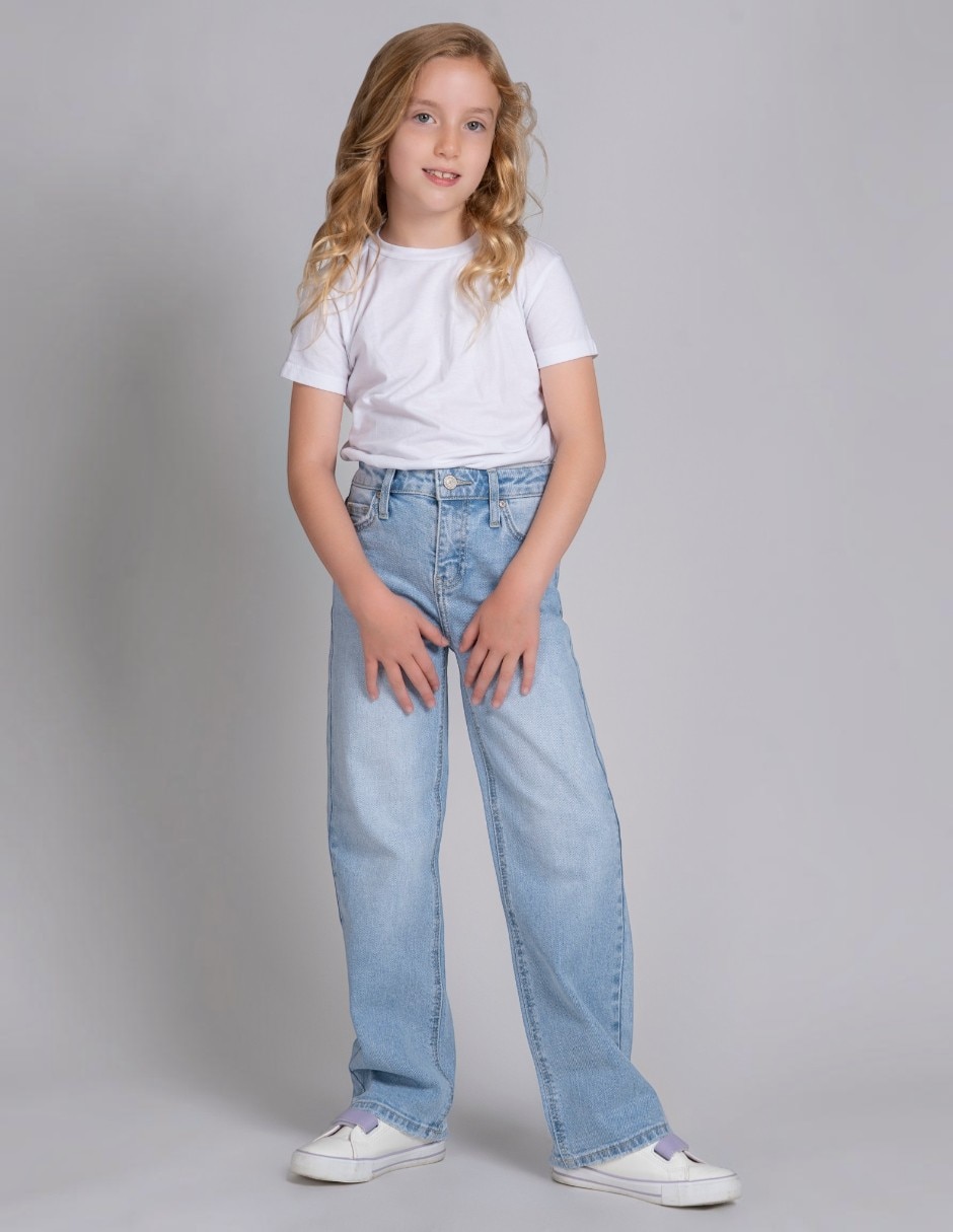 Jeans/Jegging Wide leg lavado Medio para Niños grandes Niña 4