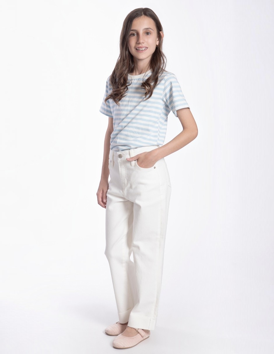 Jeans regular boyfriend lavado claro para niña 4