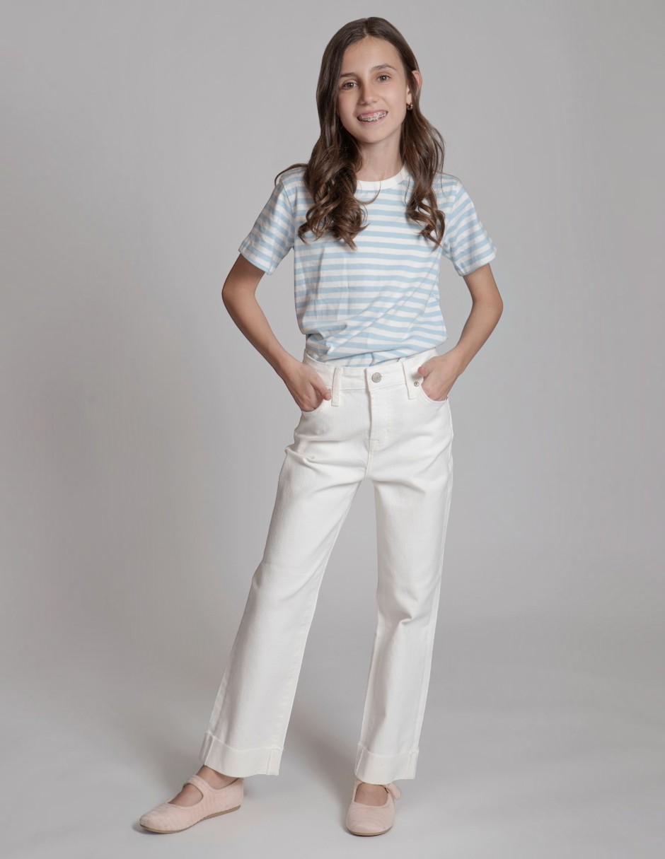 Jeans regular boyfriend lavado claro para niña 5